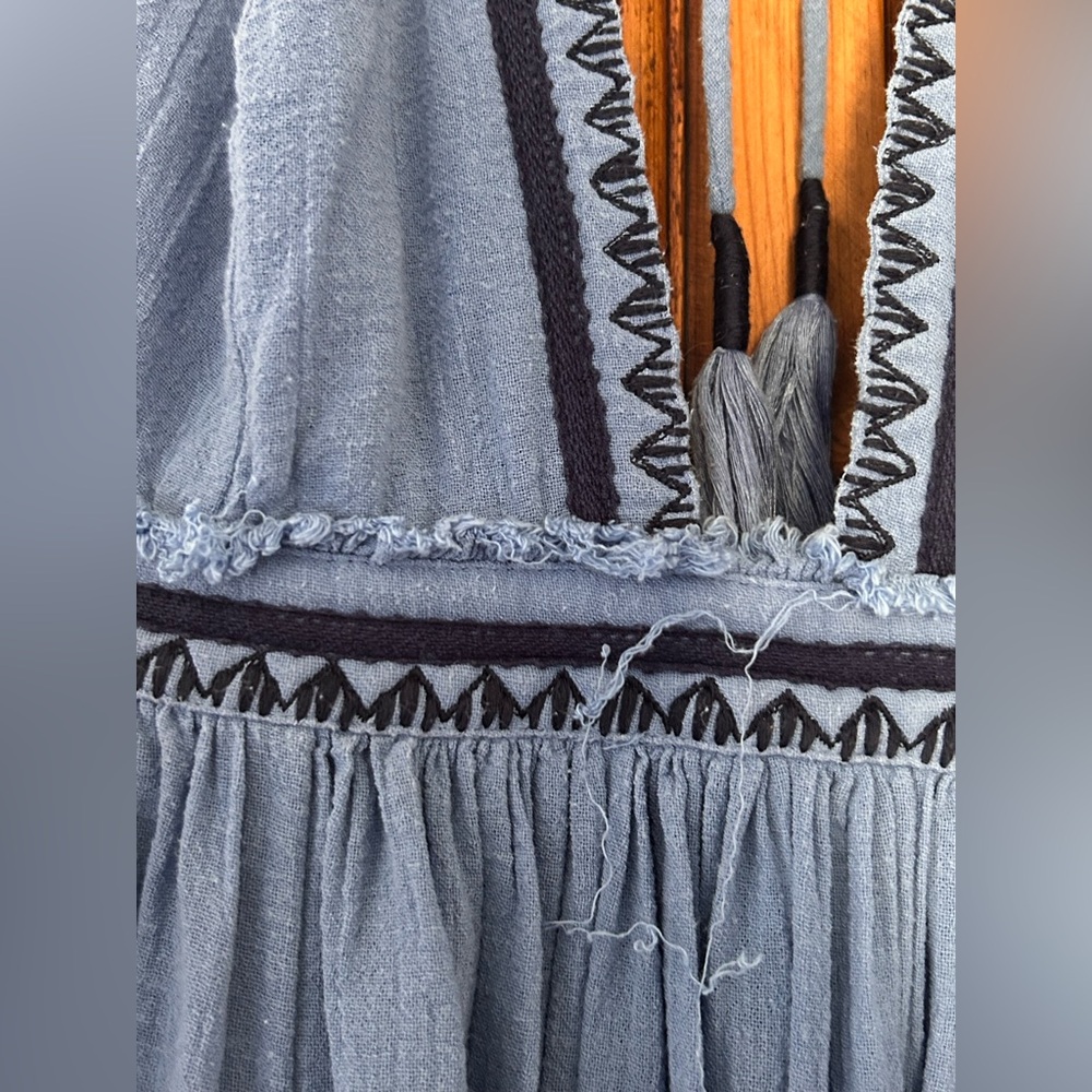Free People Love Shakin’ Maxi Dress Cotton Gauze Vacation Boho Embroidered - Picture 10 of 13